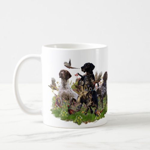 Hunting pheasant  with GSP   Coffee Mug