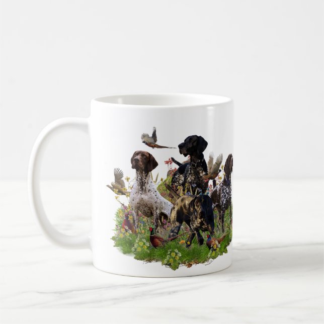 Hunting pheasant  with GSP   Coffee Mug (Left)