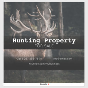 Hunting Property ForSale Company Vehicle Adverting Sticker