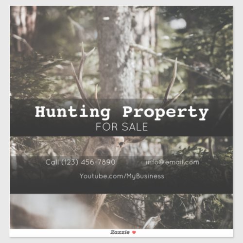 Hunting Property ForSale Company Vehicle Adverting Sticker