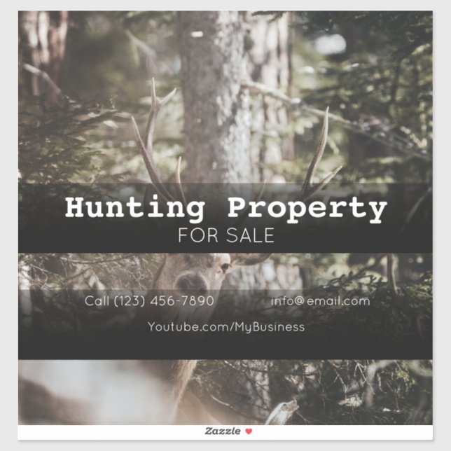 Hunting Property ForSale Company Vehicle Adverting Sticker (Sheet)