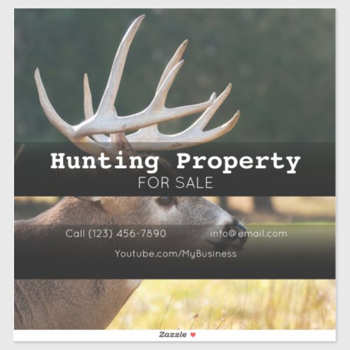 Hunting Property ForSale Company Vehicle Adverting Sticker