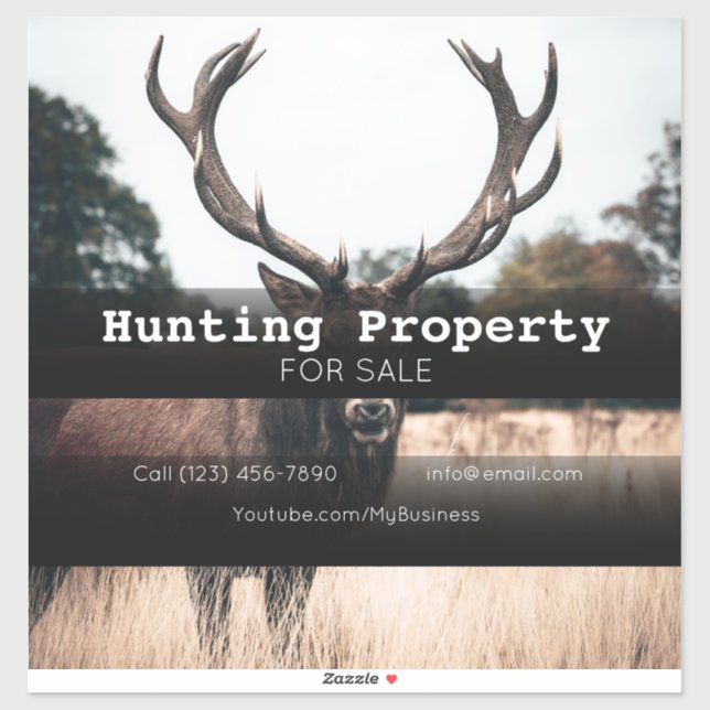 Hunting Property ForSale Company Vehicle Adverting Sticker (Sheet)