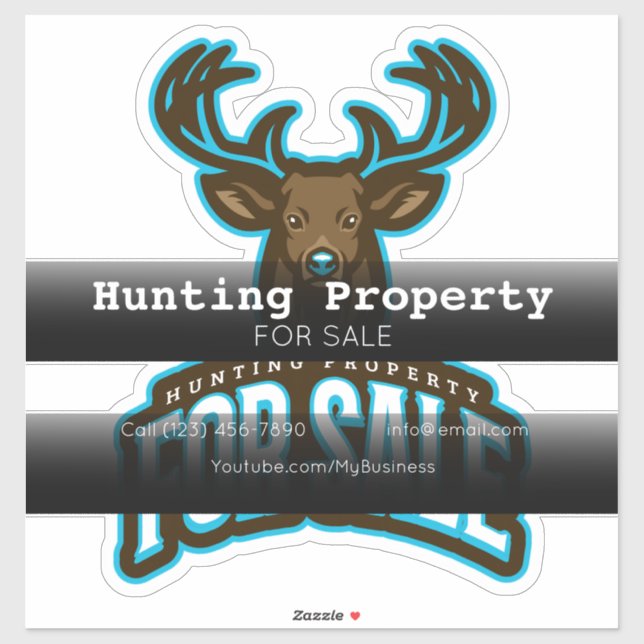 Hunting Property ForSale Company Vehicle Adverting Sticker (Sheet)