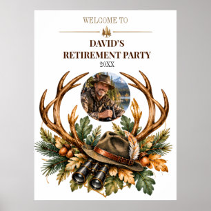Hunting Retirement Personalized Photo Welcome Sign