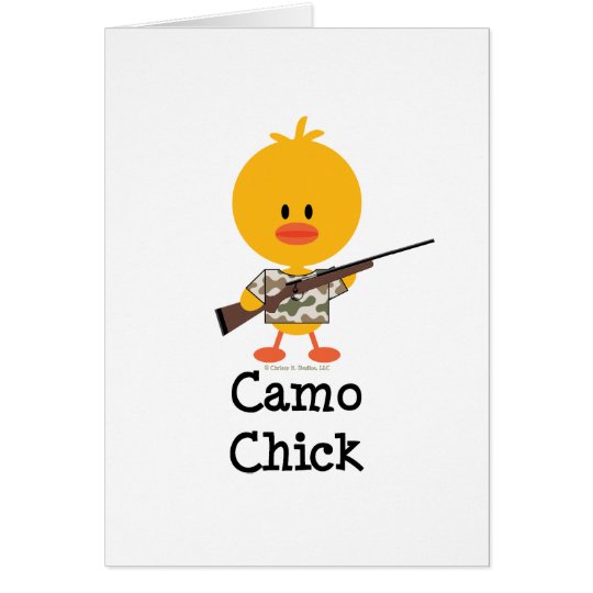 Hunting Rifle Camo Chick Greeting Card