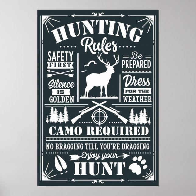 Hunting Rules List Custom Background Poster (Front)