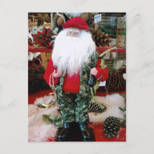 "HUNTING SANTA" CHRISTMAS WISHES HOLIDAY POSTCARD