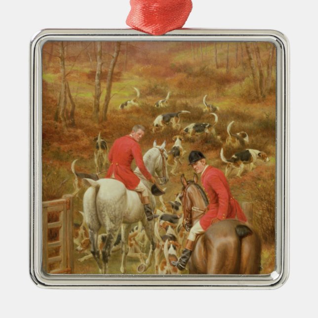 Hunting Scene, 1906 Metal Ornament (Front)