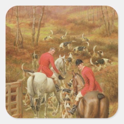 Hunting Scene 1906 Square Sticker