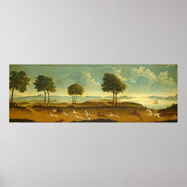 Hunting Scene & Harbor - American Fine Art Poster (Front)