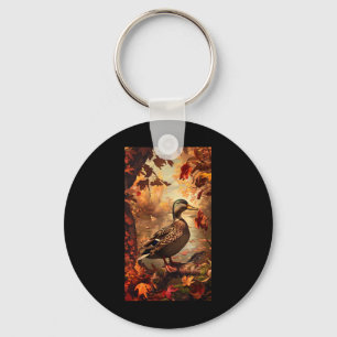 Hunting Scene Mallard Duck Autumn Wildlife Nature Keychain