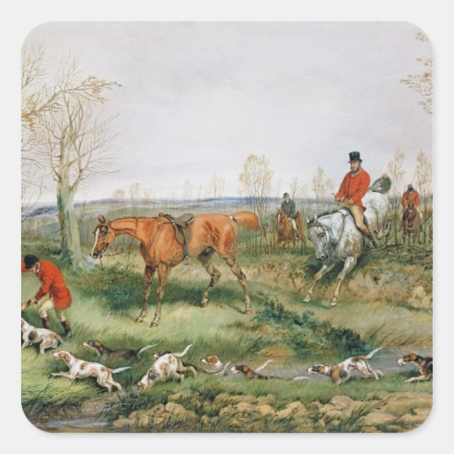 Hunting Scene Square Sticker (Front)