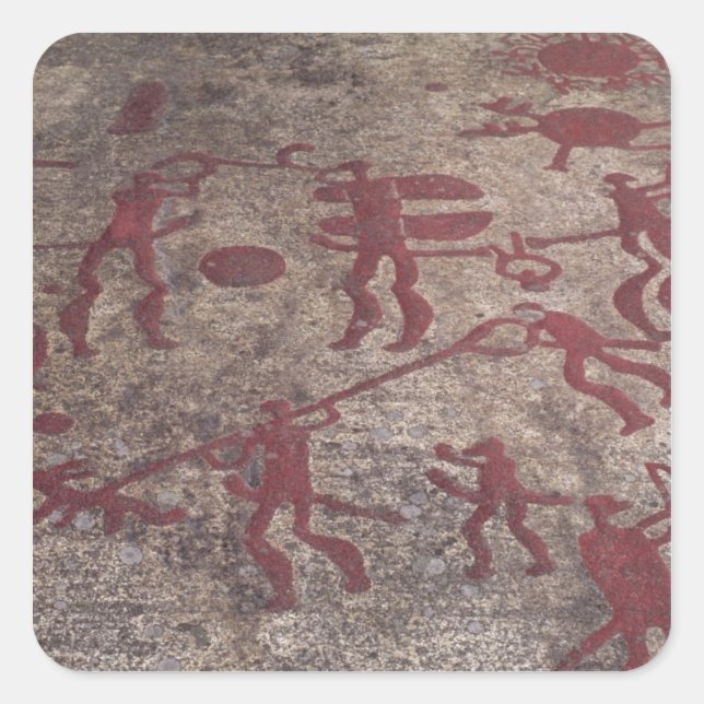 Hunting scene square sticker (Front)