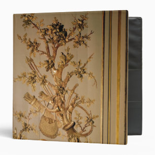 Hunting scene, wood panelling from dining room binder