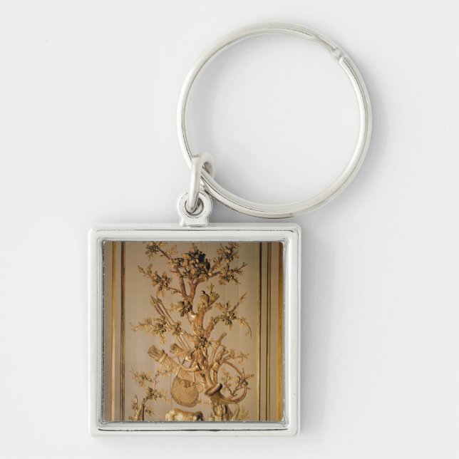 Hunting scene, wood panelling from dining room keychain (Front)