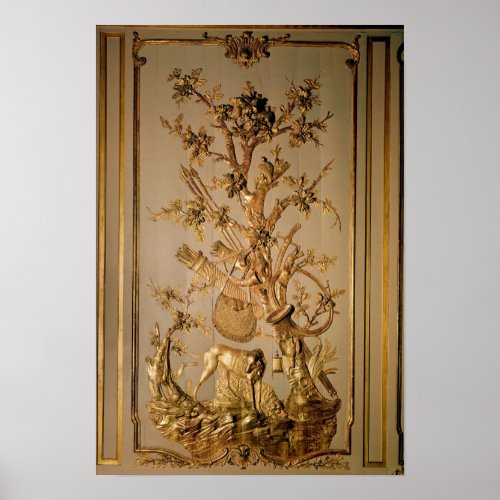 Hunting scene wood panelling from dining room poster