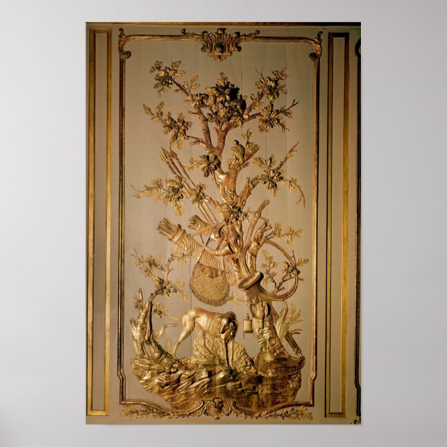 Hunting scene, wood panelling from dining room poster (Front)