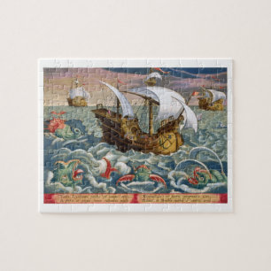 Hunting Sea Creatures, plate 84 from 'Venationes F Jigsaw Puzzle