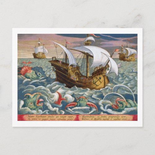 Hunting Sea Creatures plate 84 from Venationes F Postcard