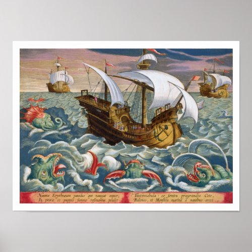 Hunting Sea Creatures plate 84 from Venationes F Poster