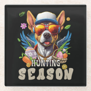 Hunting Season Deer Easter Egg Glass Coaster