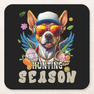 Hunting Season Deer Easter Egg Square Paper Coaster
