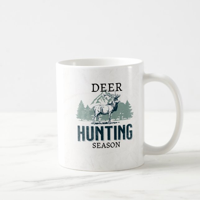 Hunting Season Deer Gray Coffee Mug (Right)