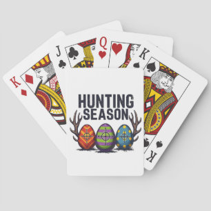 Hunting Season Easter Hunting Eggs Funny Poker Cards