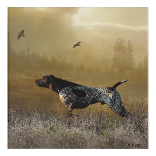 Hunting season  German shorthaired pointer Tapest Acrylic Print