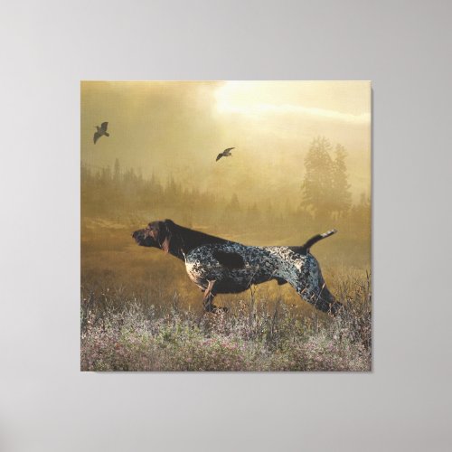 Hunting season  German shorthaired pointer Tapest Canvas Print