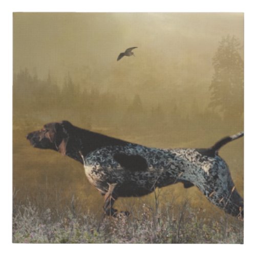 Hunting season  German shorthaired pointer Tapest Faux Canvas Print