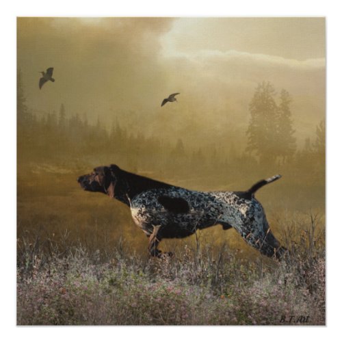 Hunting season  German shorthaired pointer Tapest Poster