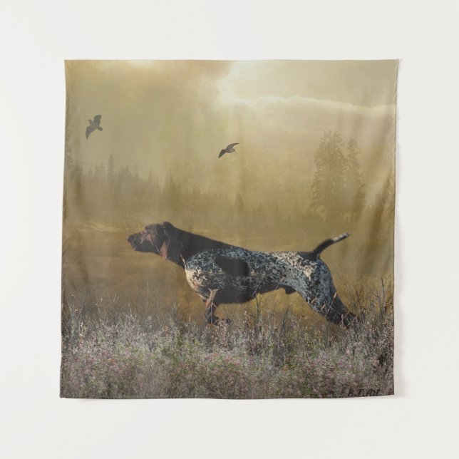 Hunting season , German shorthaired pointer Tapestry (Front)