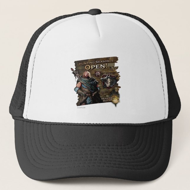 Hunting season is open! trucker hat (Front)