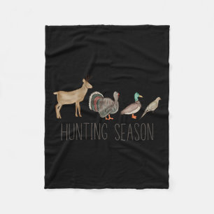 Hunting Season Kids Deer Turkey Duck Dove Toddler Fleece Blanket