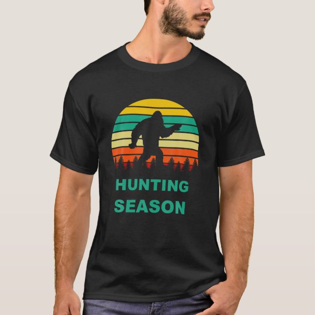 Hunting Season Sasquatch Yeti Big Foot Bigfoot T-Shirt (Front)