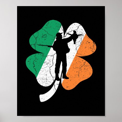 Hunting St Patricks Day Gifts Shamrock Ireland Poster
