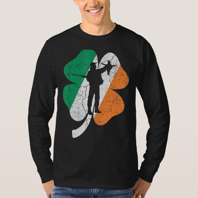 Hunting St Patrick's Day  Shamrock Ireland Irish F T-Shirt (Front)
