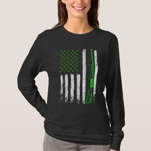 Hunting St Patricks Day Vintage Irish American Fl T_Shirt