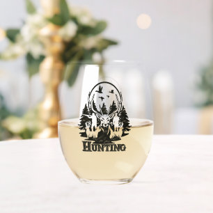 Hunting Stemless Wine Glass