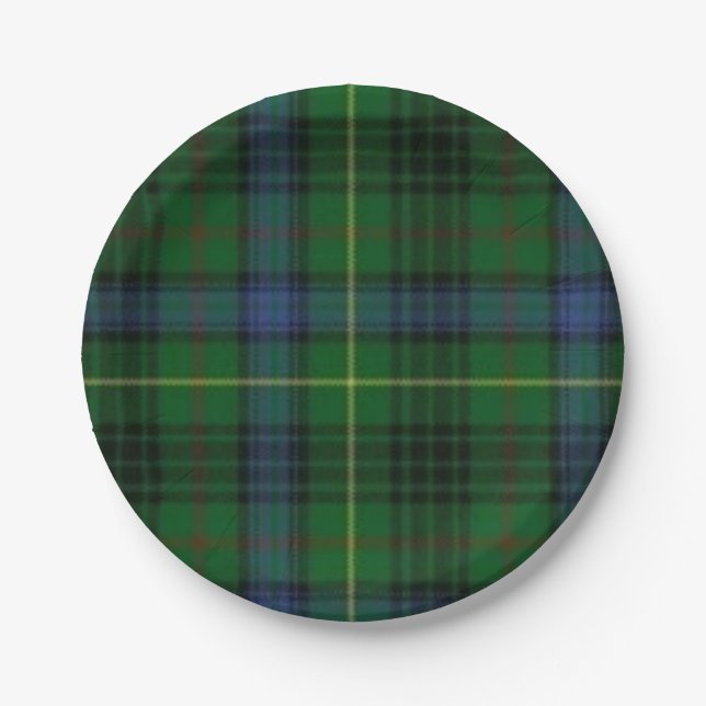 Hunting Stuart Scottish Tartan Paper Plates (Front)