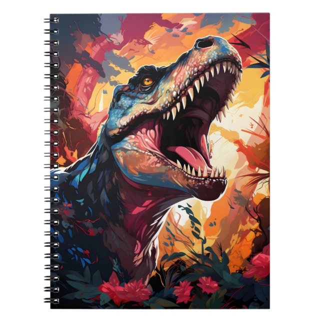 Hunting T-rex Prehistoric Animal Favorite Dinosaur Notebook (Front)