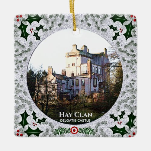 Hunting Tartan Scottish Hay Clan Castle Xmas Ceramic Ornament