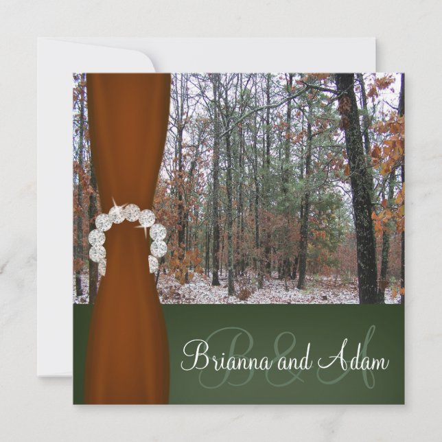 Hunting Theme Winter Camo Wedding Invitation (Front)
