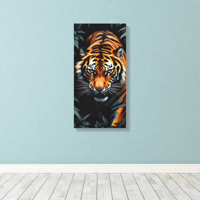 Hunting Tiger Canvas Print (Insitu(Wood Floor))
