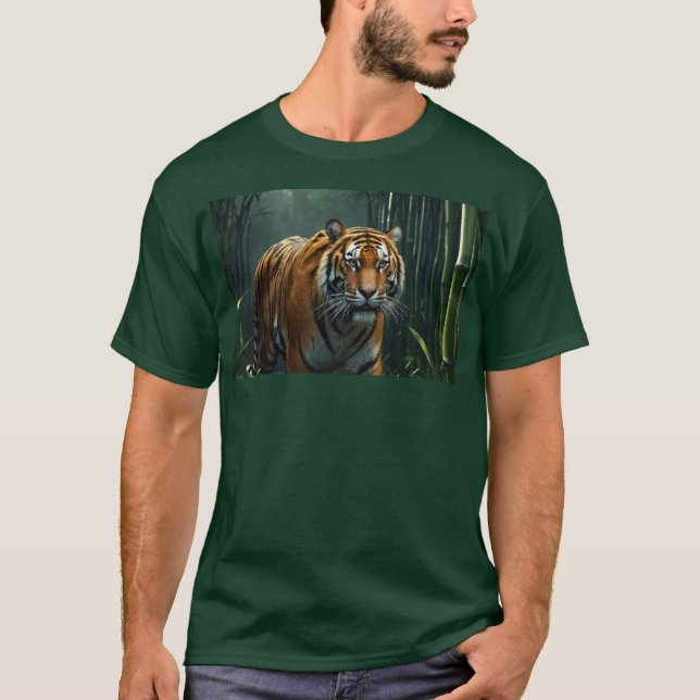 Hunting Tiger in Bamboo Grove T-Shirt (Front)