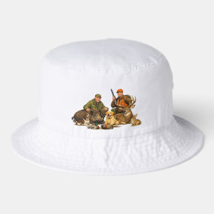 Hunting trophies with dogs outdoor hunter gift bucket hat
