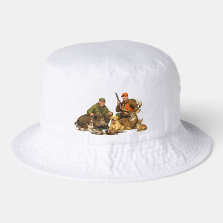 Hunting trophies with dogs outdoor hunter gift bucket hat