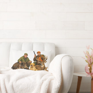 Hunting trophies with dogs outdoor hunter gift lumbar pillow